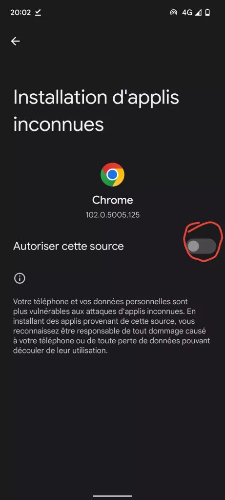 Autoriser l'installation de F-Droid