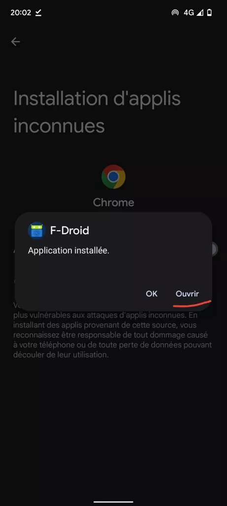 Ouvrir l'application F-Droid